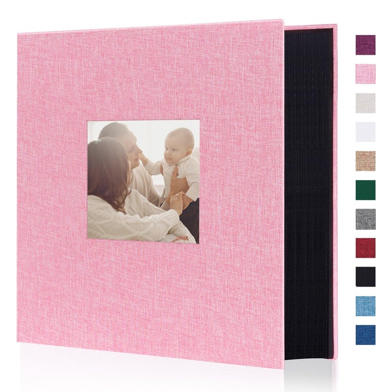 Artmag Fabric Photo Album 4x6 1000 Large Capacity for Family Wedding Anniversary Linen Album Holds 1000 Horizontal and Vertical Photos 1000 Pockets Pink