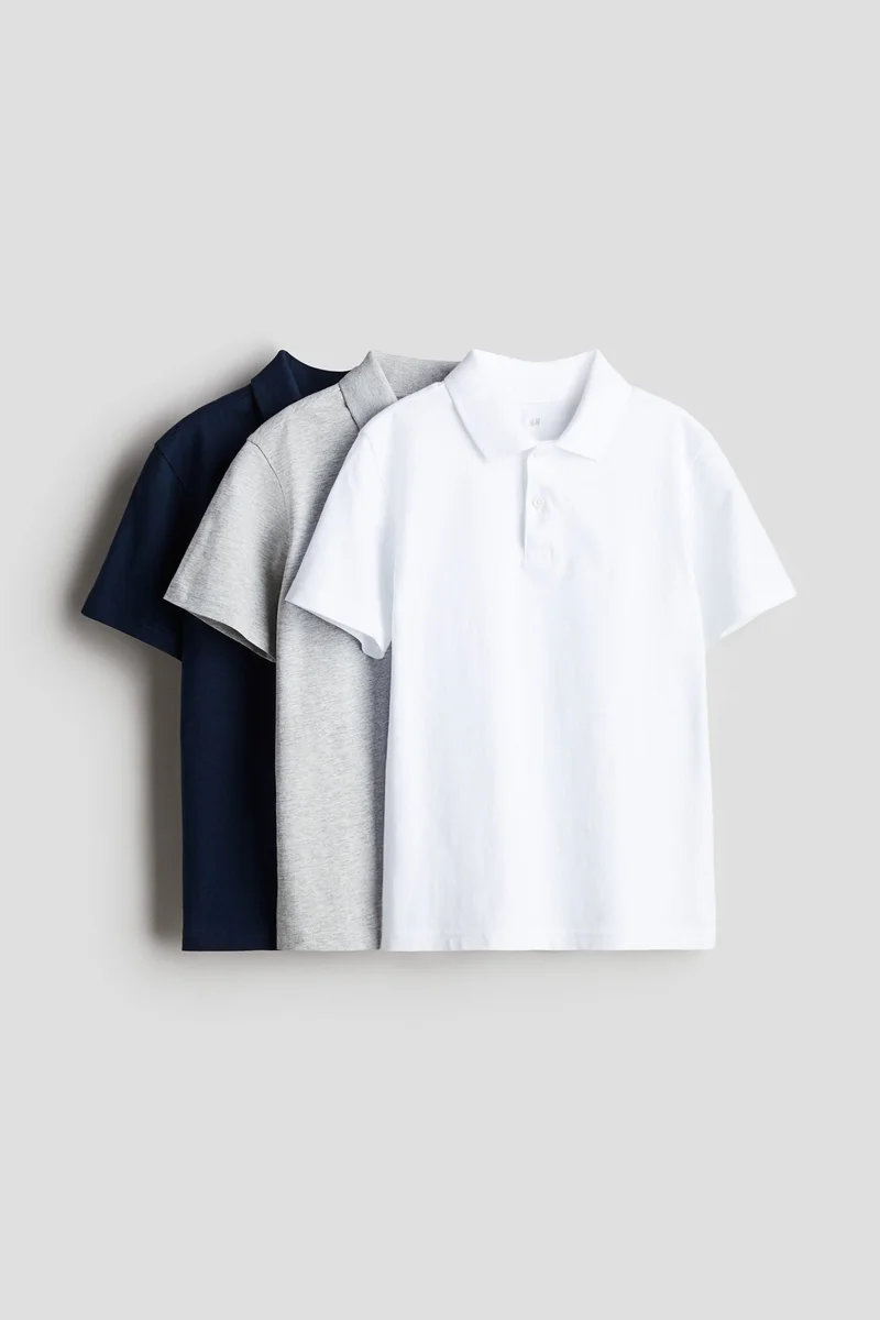 H&M 3-pack cotton polo shirts