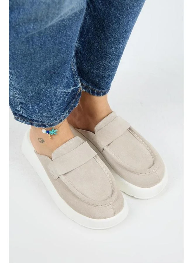 Manijero  Tale Women's Real Leather Banded Slingback Beige Sandal for Women | Best Price UAE