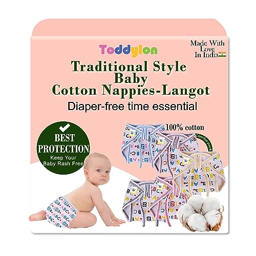 Toddylon Baby Products New Born Baby Clothes | Cloth Diapers | Langots | Nappies | Cotton | Reusable | Washable | Nappy (0-6 Months, Pack of 10) - Image 3