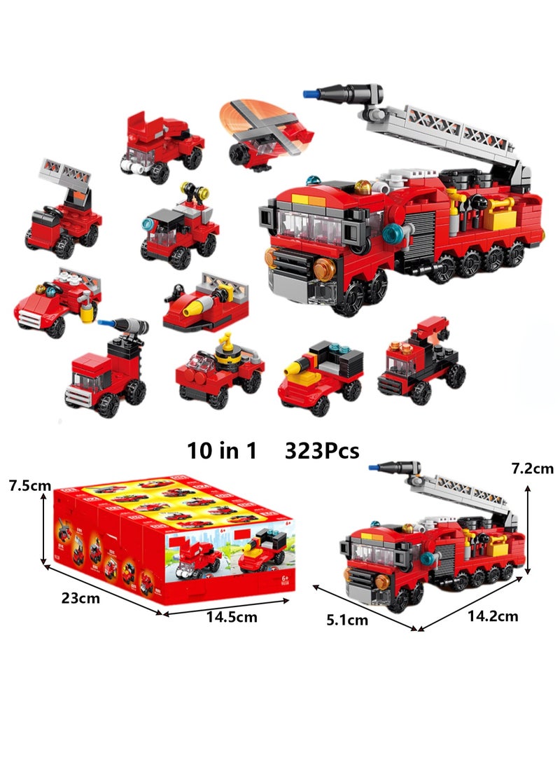 Loquat Children's Educational Small Particle Assembly Building Block Collection Set Toy(Fire Truck 10 Small Boxes) - Image 2
