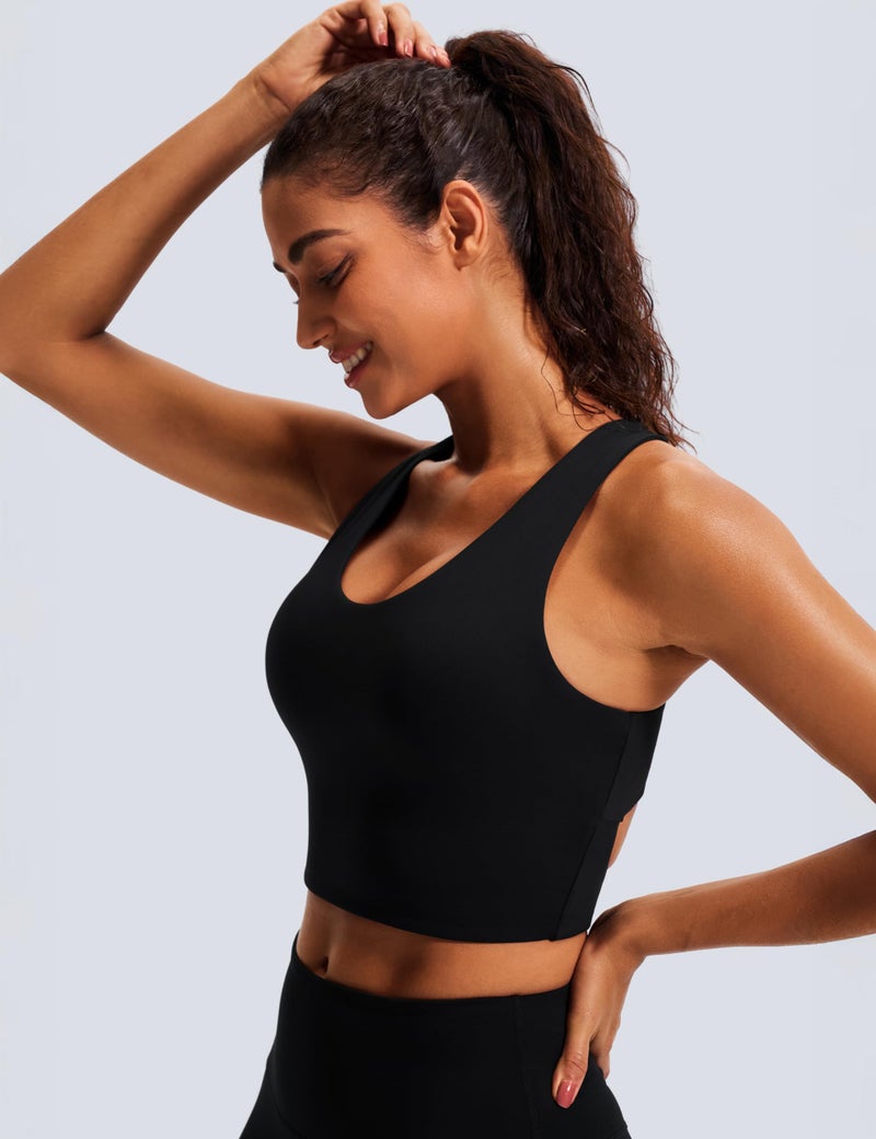 JOYSPELS Sports Bras for Women Extra Comfort Criss-Cross Back Padded Workout Tops for Women Medium Support Black - Image 3