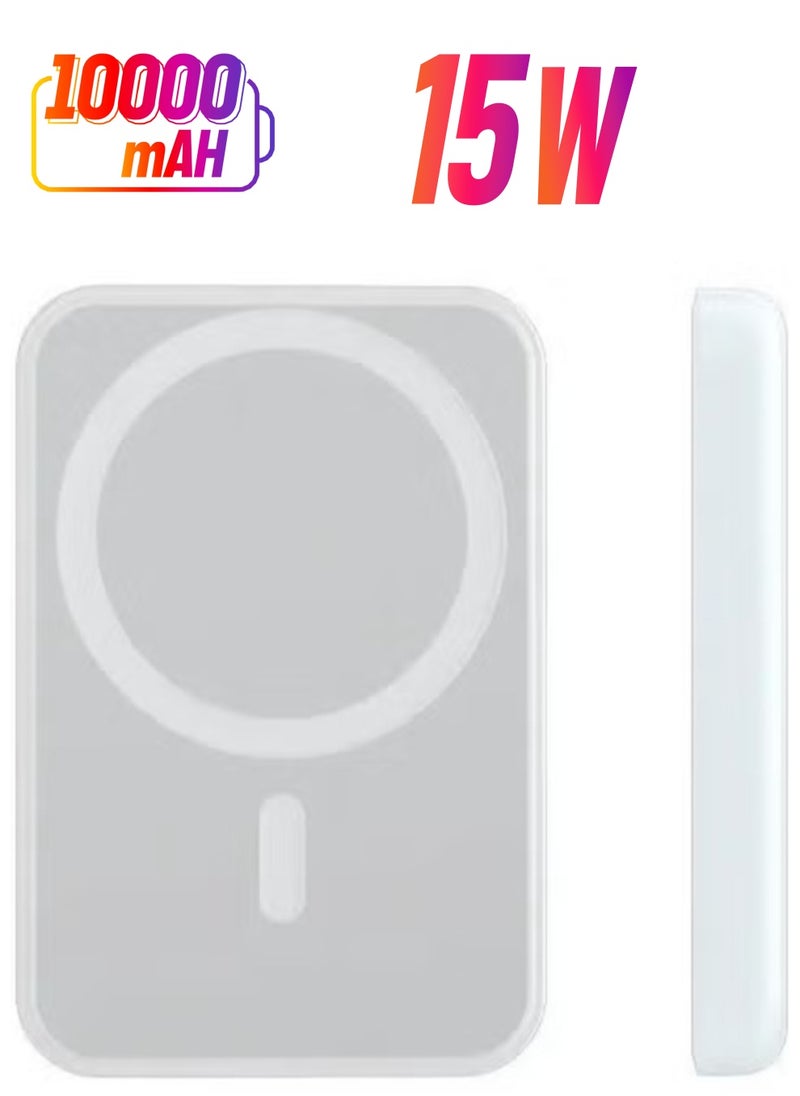 Generic - NEW MagSafe Wireless Power Bank for iPhone 15 Pro Max – 10,000mAh Portable Charger in White - Image 1