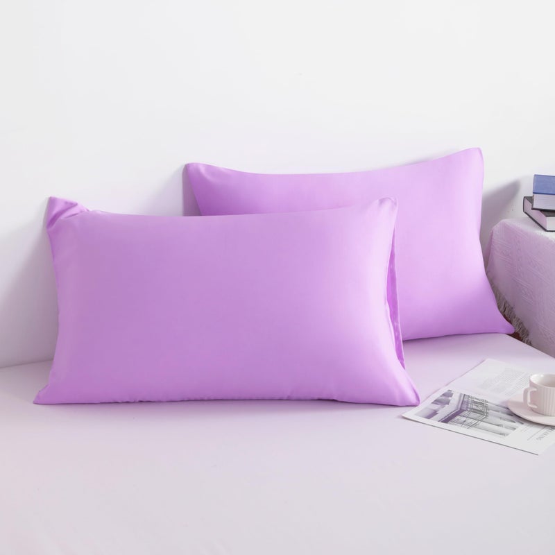 NTBAY King Pillowcase Set - 2 Pack Brushed Microfiber 20x40 Pillowcases - Soft  Wrinkle-Free  Fade-Resistant  Stain-Resistant  Light Purple Pillowcases with Envelope Closure - 20x40 Inches - Image 2