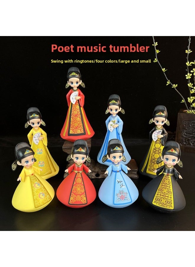 Generic Tumbler Jiangnan Four Talent Stalls Night Market Supermarket Supply To Send Girls Gifts Music Tumbler-Color:Trumpet Poet Music Tumbler (105)-Red-Li Bai  - Image 4