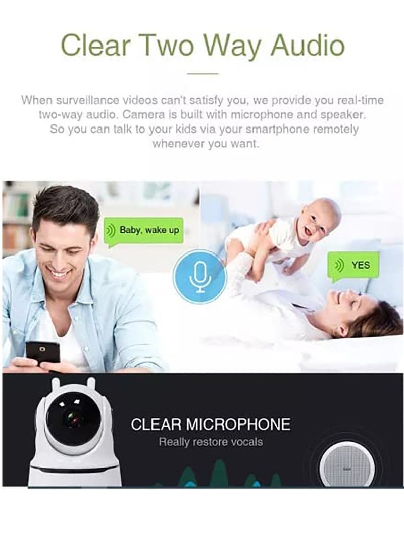 كروني كاميرا WIFI لاسلكية 1080 بكسل مع رؤية ليلية - أبيض - Image 4