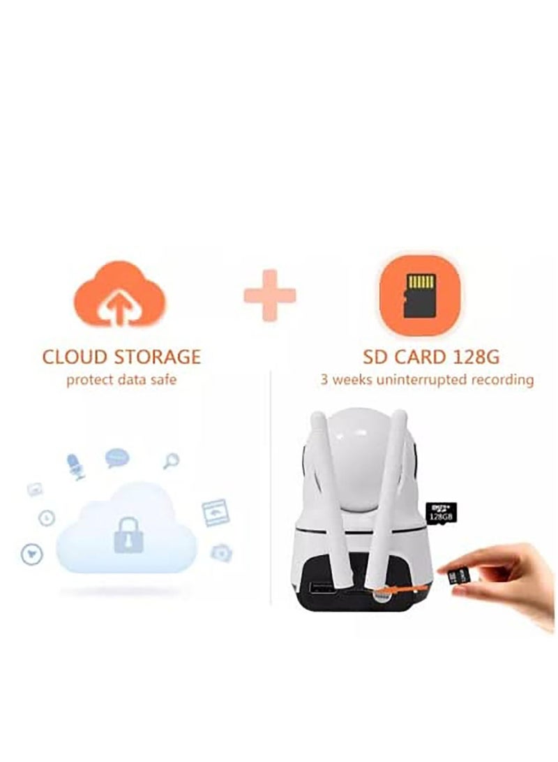 كروني كاميرا WIFI لاسلكية 1080 بكسل مع رؤية ليلية - أبيض - Image 2