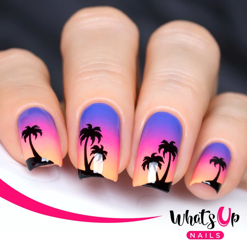 Whats Up Nails - Nail Vinyl Stencils Variety Pack 4pcs (Anchor, Palm, Hibiscus, Butterflies) for Nail Art Design - Image 3