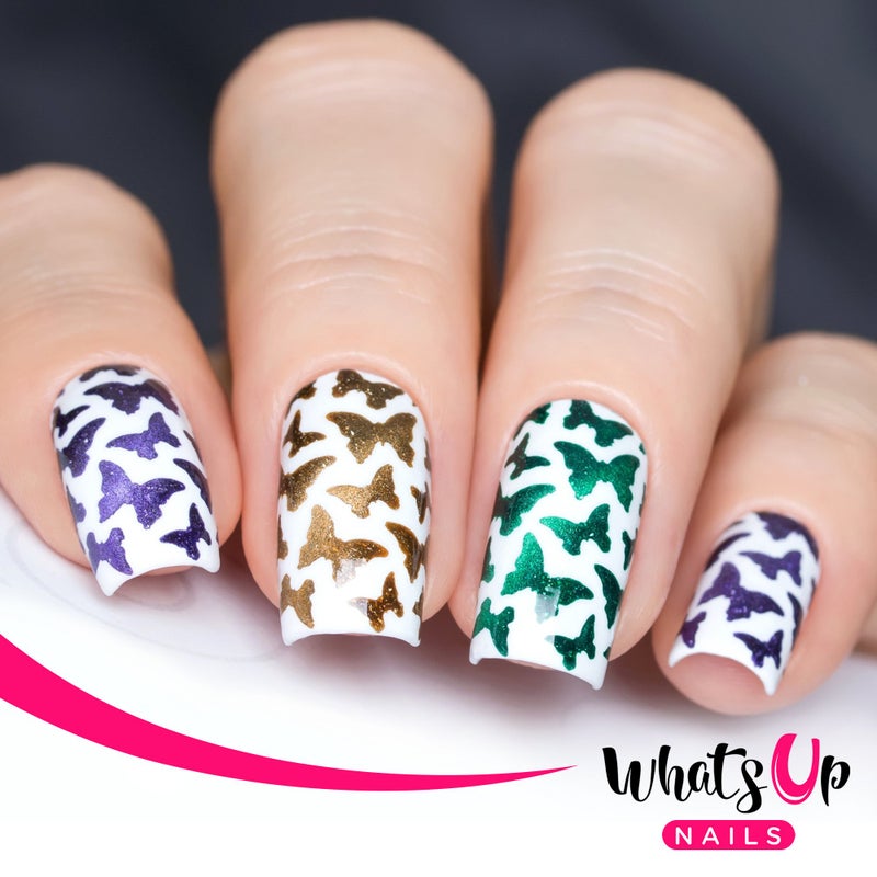 Whats Up Nails - Nail Vinyl Stencils Variety Pack 4pcs (Anchor, Palm, Hibiscus, Butterflies) for Nail Art Design - Image 5