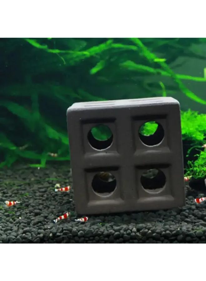 1pc Square Ceramic Aquarium Cave Fish Shrimp Breeding Hiding Shelter Habitat Decor - Image 3