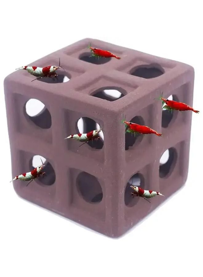 1pc Square Ceramic Aquarium Cave Fish Shrimp Breeding Hiding Shelter Habitat Decor - Image 4