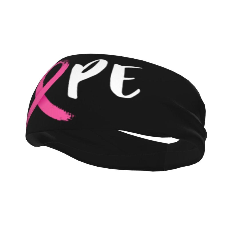 bassyil Breast Cancer Hope Sport Headband Moisture Wicking Workout Headband Sweatband Headbands for Running Cycling Yoga Hairband for Men Women - Image 3