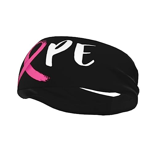 bassyil Breast Cancer Hope Sport Headband Moisture Wicking Workout Headband Sweatband Headbands for Running Cycling Yoga Hairband for Men Women - Image 1