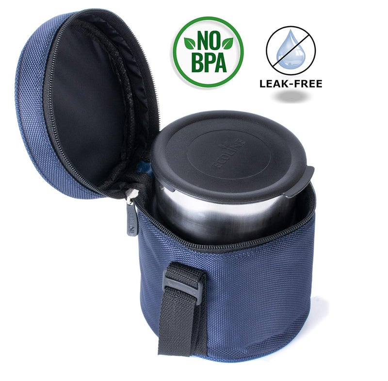 Ecoline V3 Stainless Steel Lunch Box Capacity 1100 ml(2 containers 400ml, 1 Container 300ml) Blue - Image 4