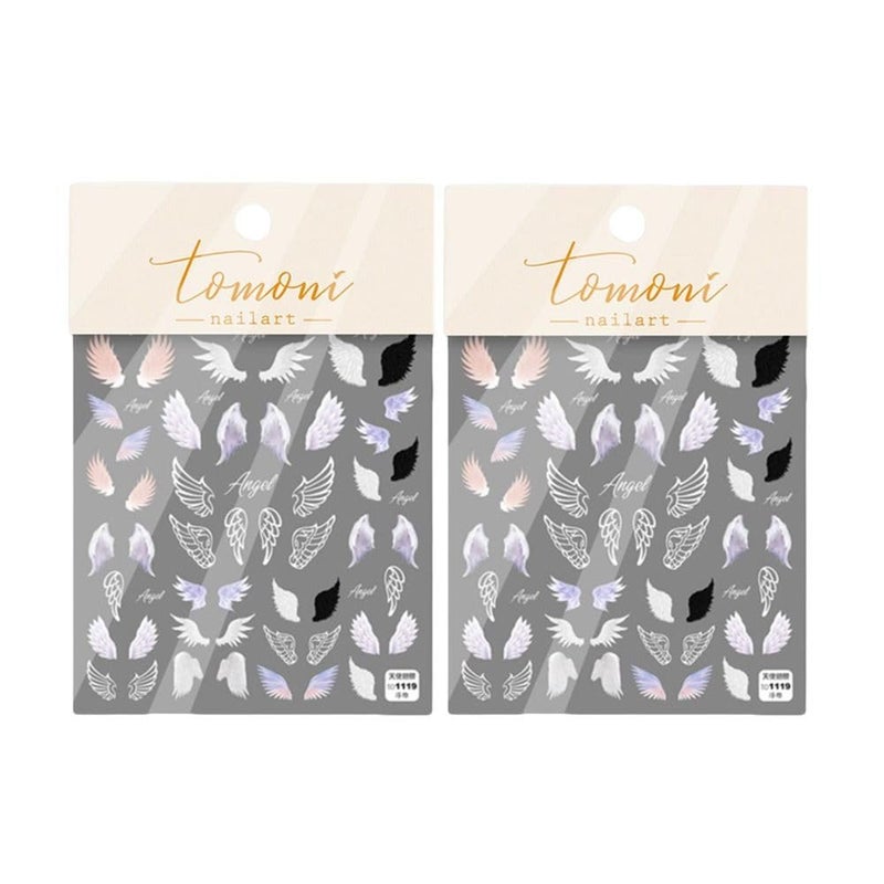 Embossed Angel Wings Nail Art Stickers 3D Decals SelfAdhesive Manicure Tool