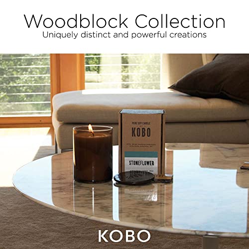KOBO Stoneflower Scented Candle (15 oz) | 100% Pure Soy Wax Candles | Jar Candle Hand-Poured in USA | All Natural, Long Lasting 100 Hour Burning Candles | Scented Candles for Home - Image 3