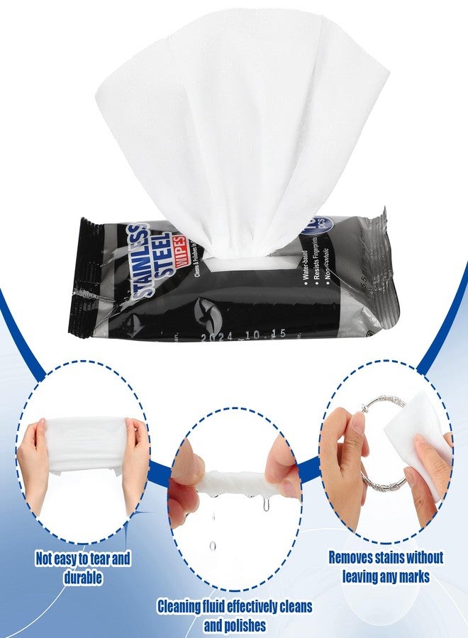 Heigble 6 Pack 60 Count Stainless Steel Cleaner Wipes Stainless Steel Polish Wipes Clean and Polish Appliances for Household Appliances Including Oven Refrigerator Dishwasher Microwave and Grill - Image 3