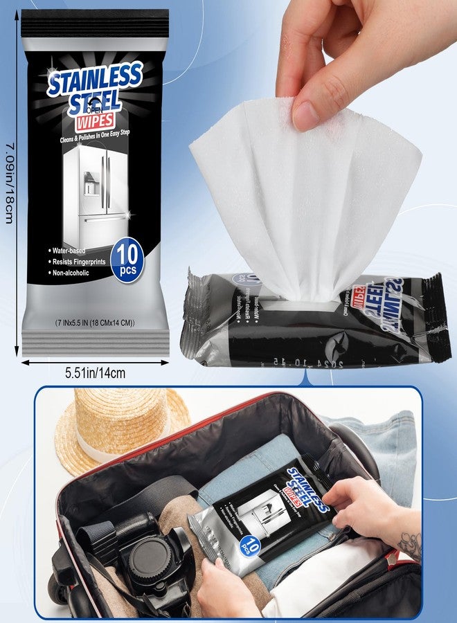 Heigble 6 Pack 60 Count Stainless Steel Cleaner Wipes Stainless Steel Polish Wipes Clean and Polish Appliances for Household Appliances Including Oven Refrigerator Dishwasher Microwave and Grill - Image 2