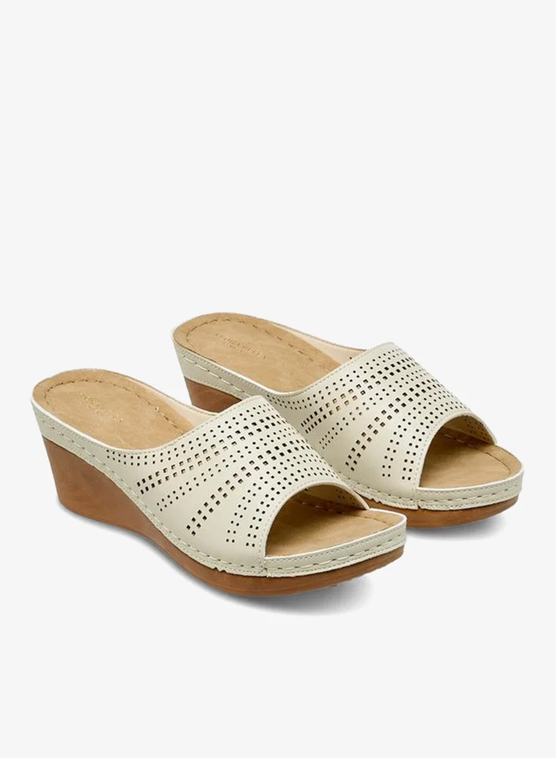 Flora Bella By Shoexpress Women Perforated Wedge Heel Sandals