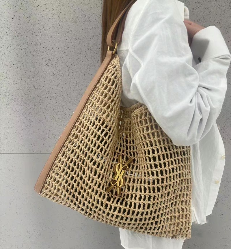 Seaside Vacation Large Capacity Straw Woven Bag Women'S Fashionable Lafitte Grass Beach Bag Hollow All-Match Woven Bag - Image 1
