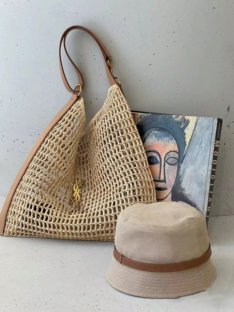 Seaside Vacation Large Capacity Straw Woven Bag Women'S Fashionable Lafitte Grass Beach Bag Hollow All-Match Woven Bag - Image 4