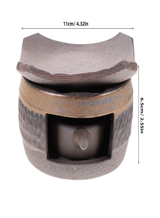 VICASKY Ceramic Tea Stove Warmer Set with Tea Light Candle Holder for Warming Teapots Rustic Heatproof Heater - Image 5
