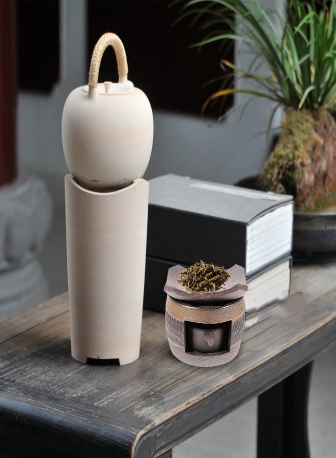 VICASKY Ceramic Tea Stove Warmer Set with Tea Light Candle Holder for Warming Teapots Rustic Heatproof Heater - Image 4