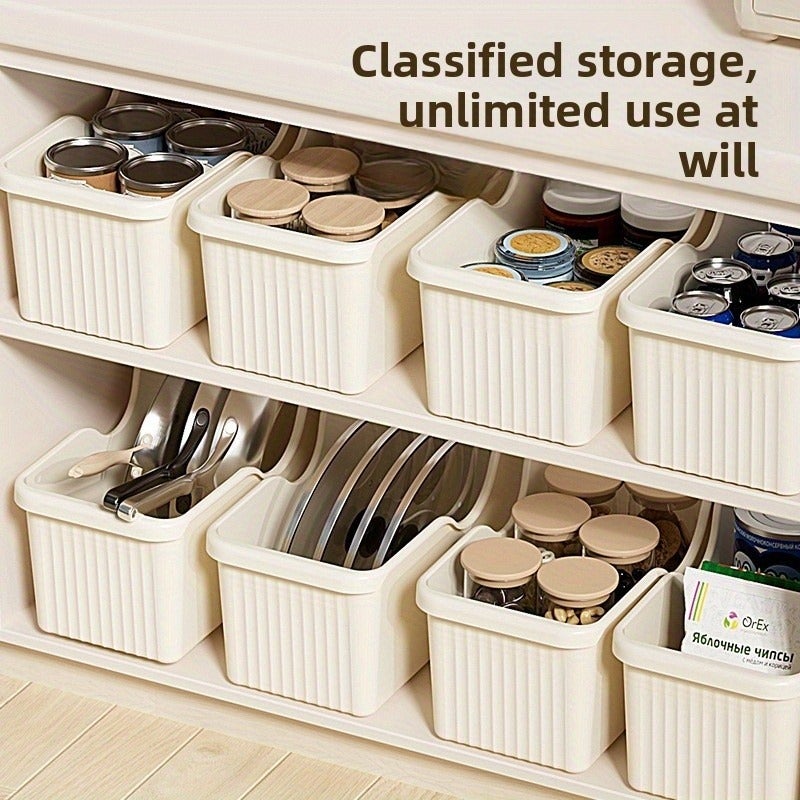 12pcs/set Heavy-Duty Rolling Cabinet & Pantry Organizer Set - 4-Box (8-Wheel) Storage System with Space-Saving Design, Compatible with Pots, Pans, Spices, Lids - Under-Sink & Kitchen Cabinet Organization, Easy Assembly Required Random Style - Image 5
