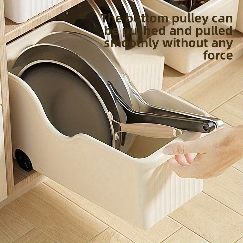 12pcs/set Heavy-Duty Rolling Cabinet & Pantry Organizer Set - 4-Box (8-Wheel) Storage System with Space-Saving Design, Compatible with Pots, Pans, Spices, Lids - Under-Sink & Kitchen Cabinet Organization, Easy Assembly Required Random Style - Image 2