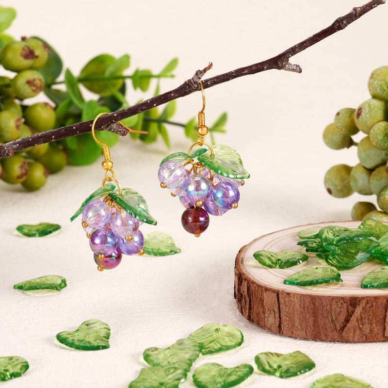 Craftdady 100Pcs Transparent Green Acrylic Leaf Pendants 15x15mm Plastic Leaf Bead Charms with 1.5mm Hole for DIY Jewelry Craft Making - Image 4
