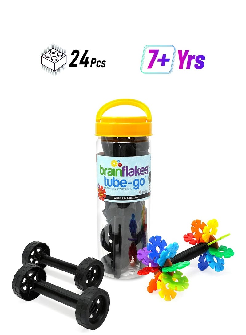 Brain Flakes Viahart Brain Flakes Car Vehicle Building Toy Set | 24 Pieces | Interlocking Plastic Disc | STEM Toy | Building and Construction Set | Educational & Learning Toys For Kids, Children | Plastic - Image 1