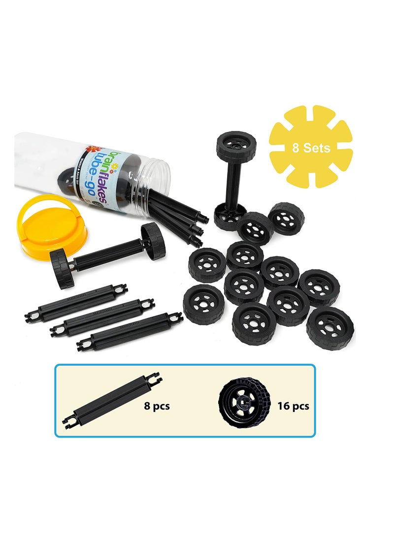 Brain Flakes Viahart Brain Flakes Car Vehicle Building Toy Set | 24 Pieces | Interlocking Plastic Disc | STEM Toy | Building and Construction Set | Educational & Learning Toys For Kids, Children | Plastic - Image 2