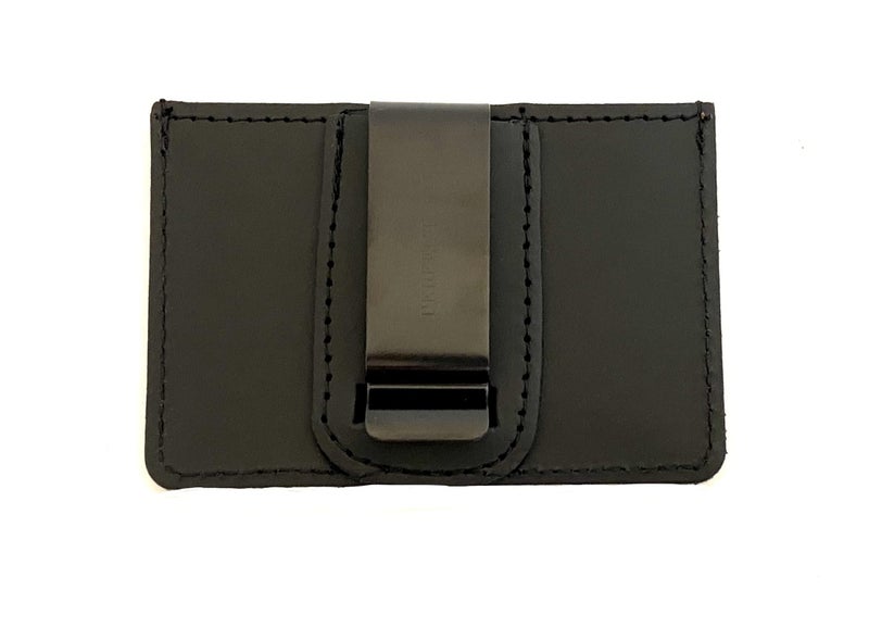 Perfect Fit Shield Wallets ID Badge Holder with 1 Clear ID Window, Leather Belt Clip Badge Holders for ID Credential Pass for Police, Business, Worker, Student (Black) (Horizontal) - Image 5