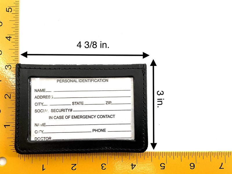Perfect Fit Shield Wallets ID Badge Holder with 1 Clear ID Window, Leather Belt Clip Badge Holders for ID Credential Pass for Police, Business, Worker, Student (Black) (Horizontal) - Image 3