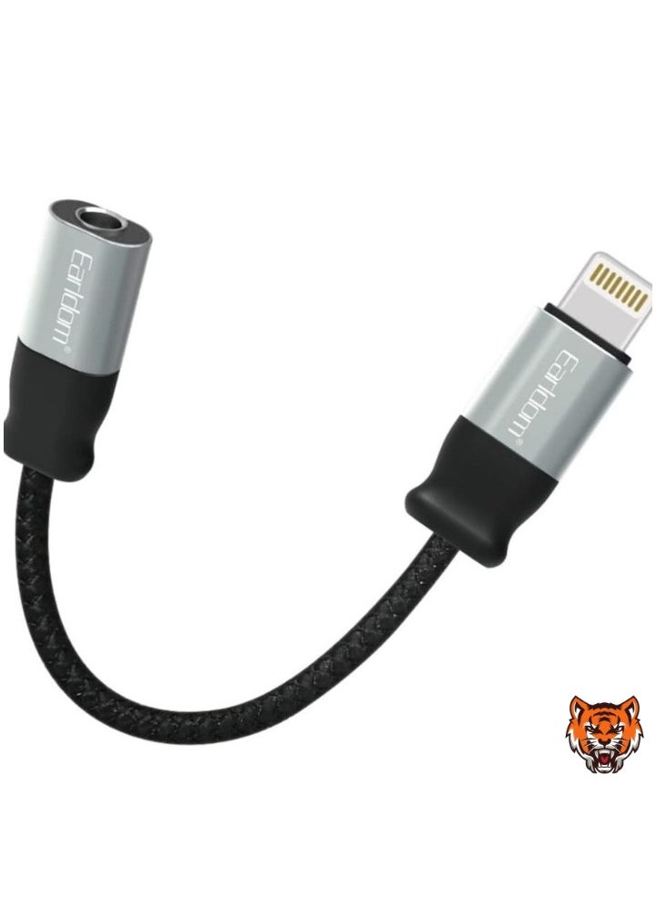 TIGER - Black Lightning to 3.5mm Audio Adapter – Premium Quality Connector for iPhone, Headphone, and AUX Support - Image 1