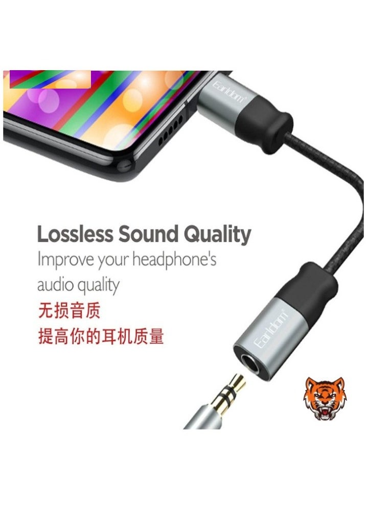 TIGER - Black Lightning to 3.5mm Audio Adapter – Premium Quality Connector for iPhone, Headphone, and AUX Support - Image 1