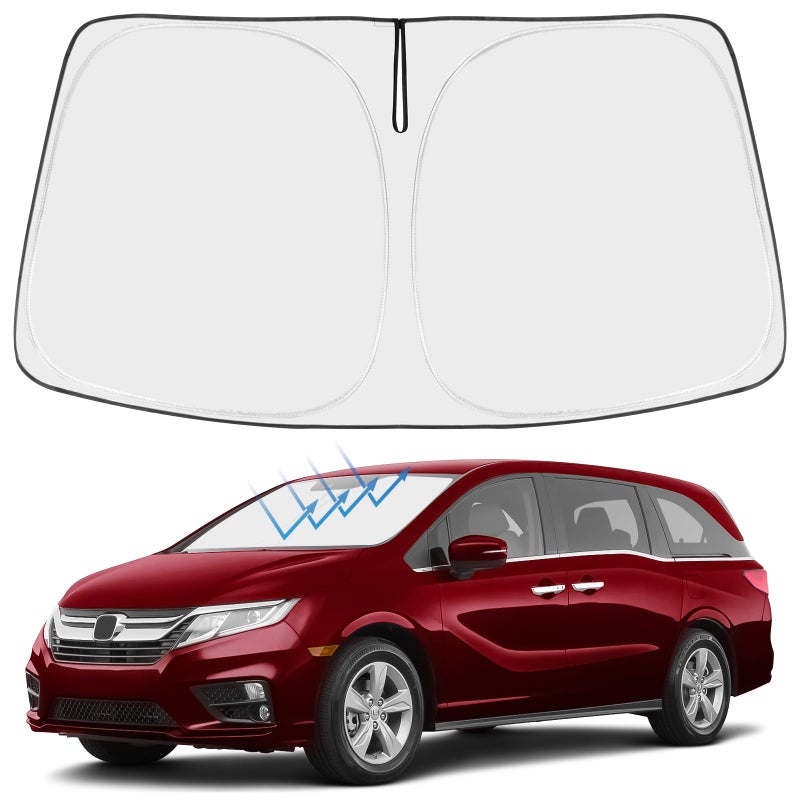 Proadsy Windshield Sun Shade for Honda Odyssey 20182025 2026 4Layer Foldable Front Sunshade Protector Sun Visor Blocks UV Rays Keep Car Cooler Accessories
