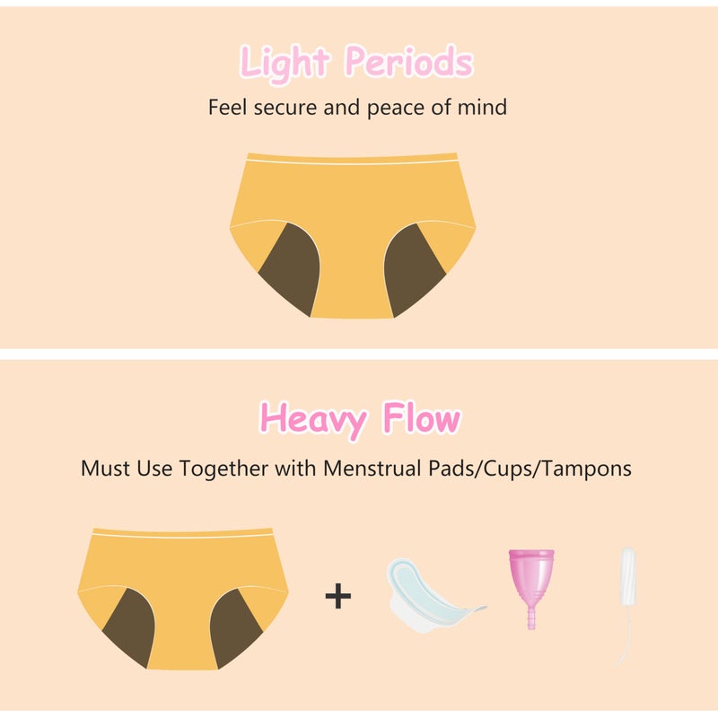 Geronmine Teen Girls Period Panties Heavy Flow High Absorbency First Period Starter Underwear For Teens Menstrual Leakproof Protective Cotton Soft Briefs - Image 4