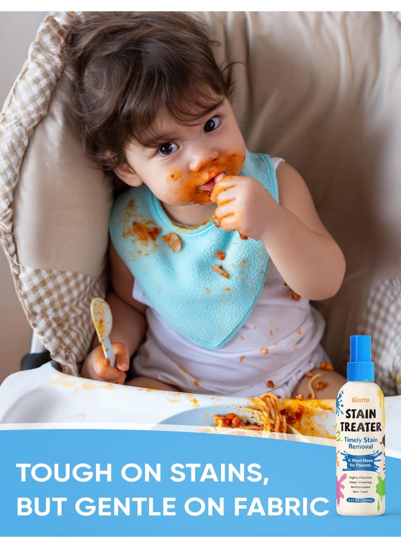 Messy Eater Stain Treater Spray 4oz – Baby & Newborn Laundry Pre-Treat, Fast-Acting Stain Remover for Food, Grease, Coffee, Formula & Spit-Up – Color-Safe, Travel Size, No Dry Cleaning Needed - Image 3