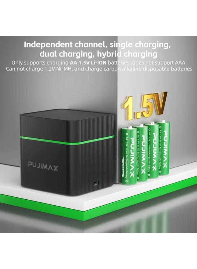 PUJIMAX 12 AA 4255mWh Lithium Batteries With 12 Slot Smart Charging Dock - Image 4