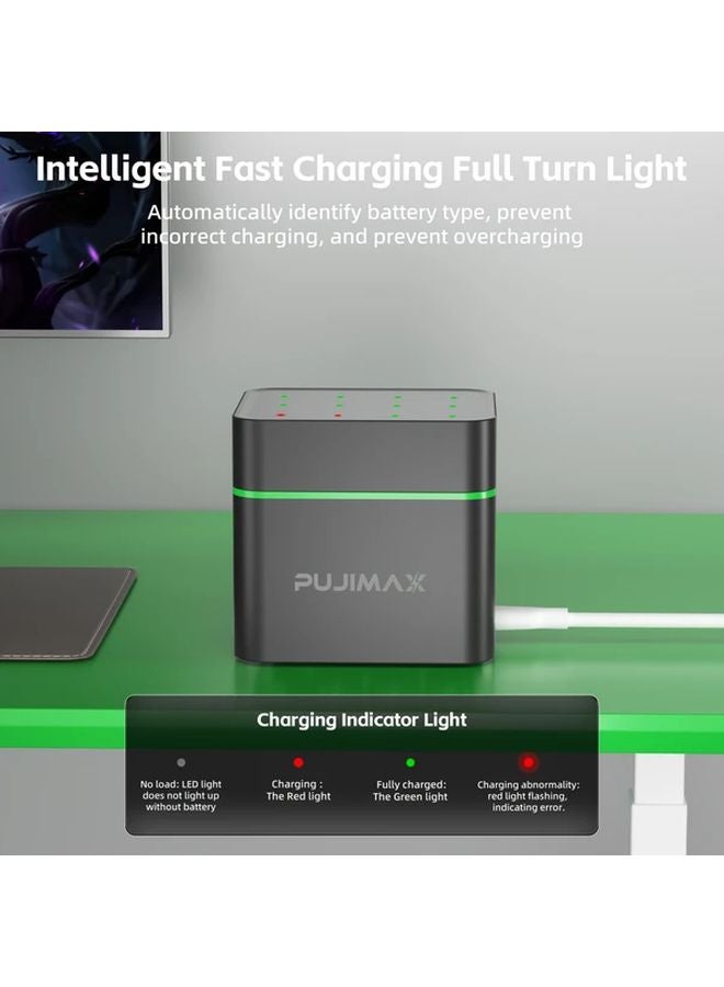 PUJIMAX 12 AA 4255mWh Lithium Batteries With 12 Slot Smart Charging Dock - Image 5