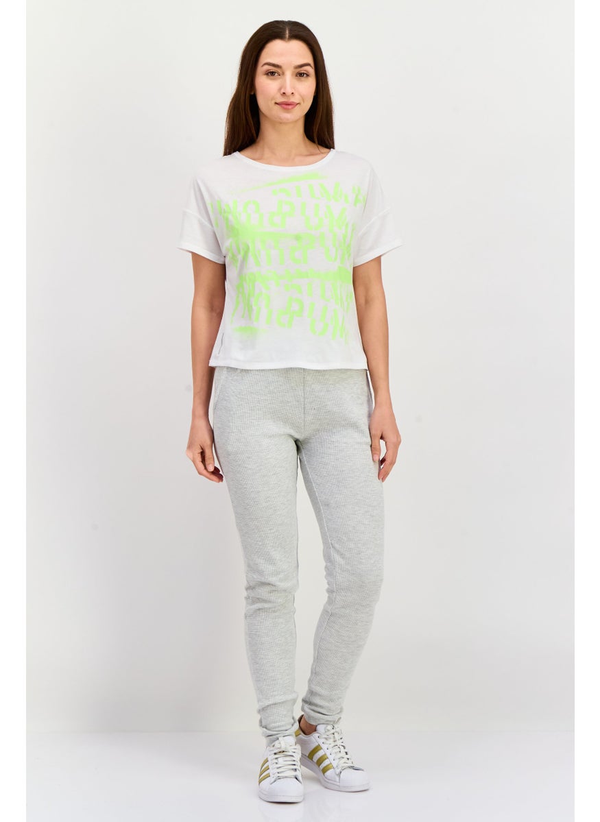PUMA Women Sportswear Fit Short Sleeves Training T-Shirt, Lime Green  - Image 4