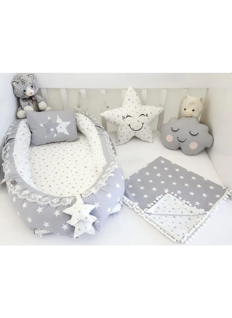 Ebabynest Big Star Series Gray Babynest Set with Pompom