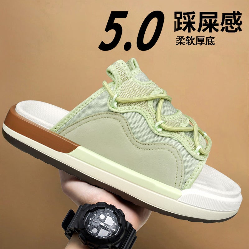 Large Size Men'S Slippers Trendy Brand New Summer Outer Wear Non-Slip Slippers Students Thick-Soled Soft-Soled Sandals For Men - Image 2