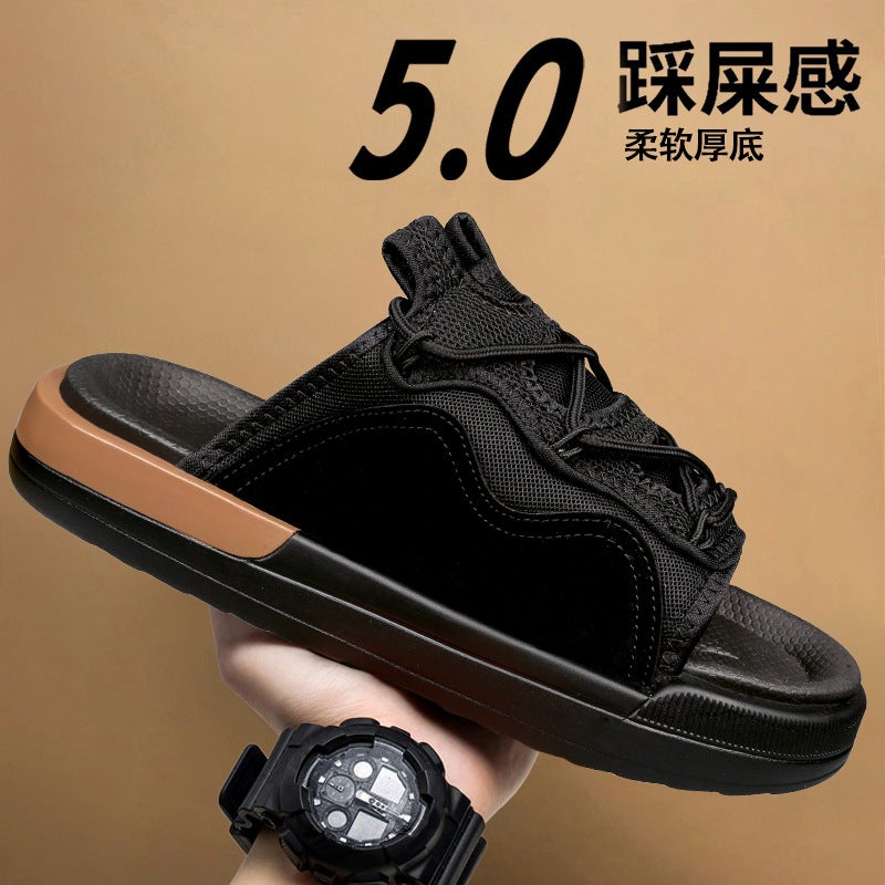 Large Size Men'S Slippers Trendy Brand New Summer Outer Wear Non-Slip Slippers Students Thick-Soled Soft-Soled Sandals For Men - Image 4