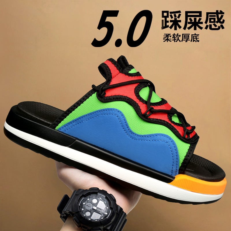 Large Size Men'S Slippers Trendy Brand New Summer Outer Wear Non-Slip Slippers Students Thick-Soled Soft-Soled Sandals For Men - Image 3