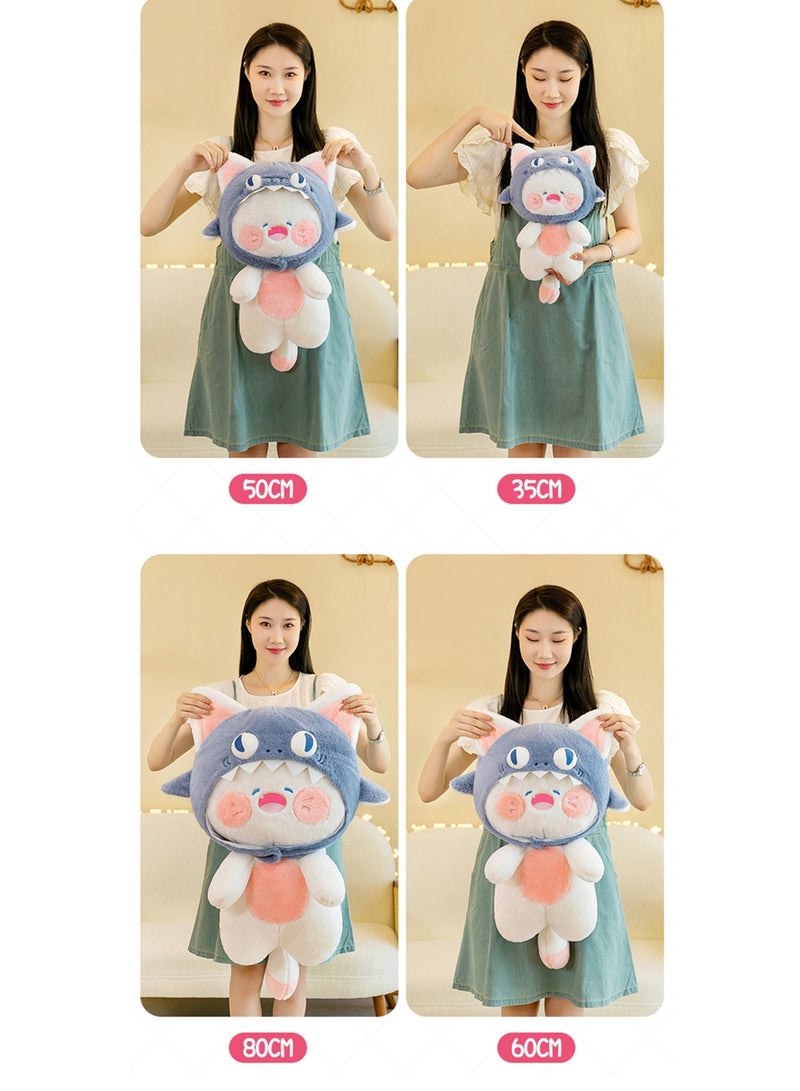 Cartoon Shark Cat Doll Doll Funny Hat Plush Toy Rag Doll Toy  - Image 3
