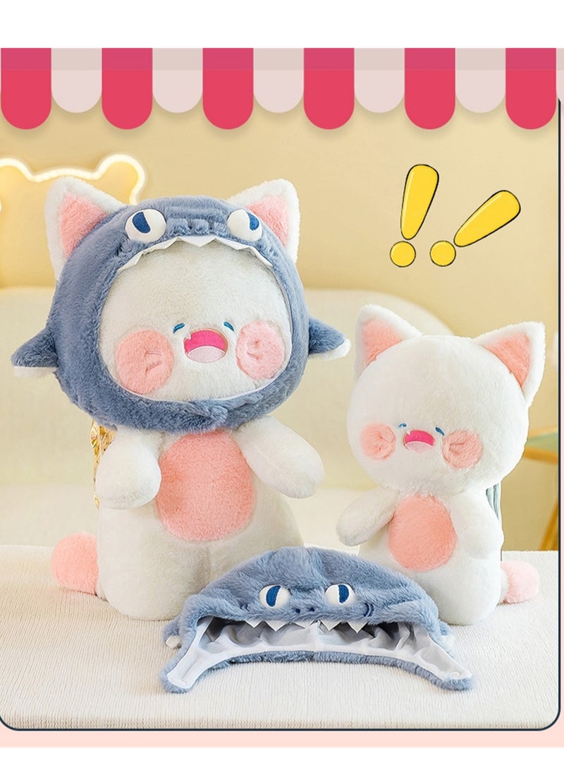 Cartoon Shark Cat Doll Doll Funny Hat Plush Toy Rag Doll Toy  - Image 5
