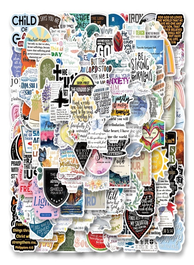 CPORER 120Pcs Vision Board Supplies Stickers Bible Verse Stickers Christian Sticker Pack Aesthetics Scrapbook Sticker Waterproof Vinyl for Laptop, Water Bottle, Skateboard, Scrapbooking, Party Favors - Image 1