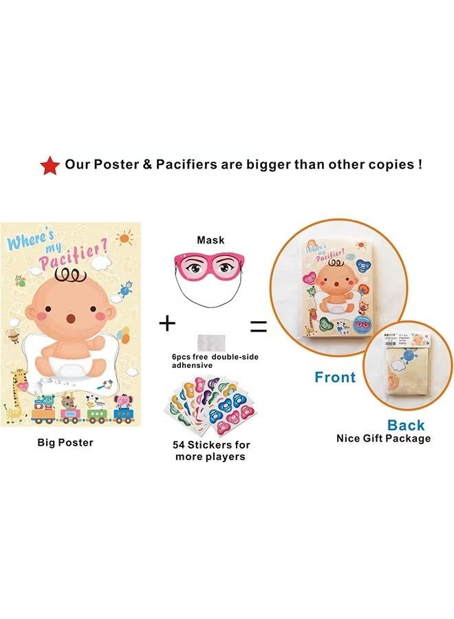 Pin The Pacifier on The Baby Poster, Party Games for Adult, Gender Reveal Decorations Cute Baby Shower Party Decorations - Image 5